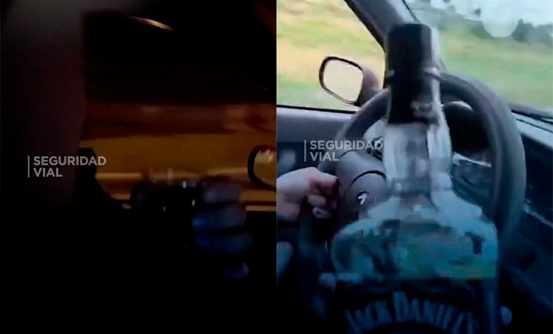 “Si nos matamos, nos matamos”: piden quitarle la licencia a un hombre que se filmó tomando whisky mientras manejaba