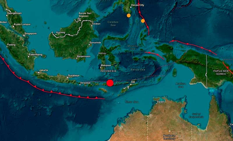 Un sismo de magnitud 7.7 se registró en Indonesia
