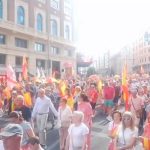 Unos 20.000 españoles enojados con Pedro Sánchez se manifestaron en Madrid