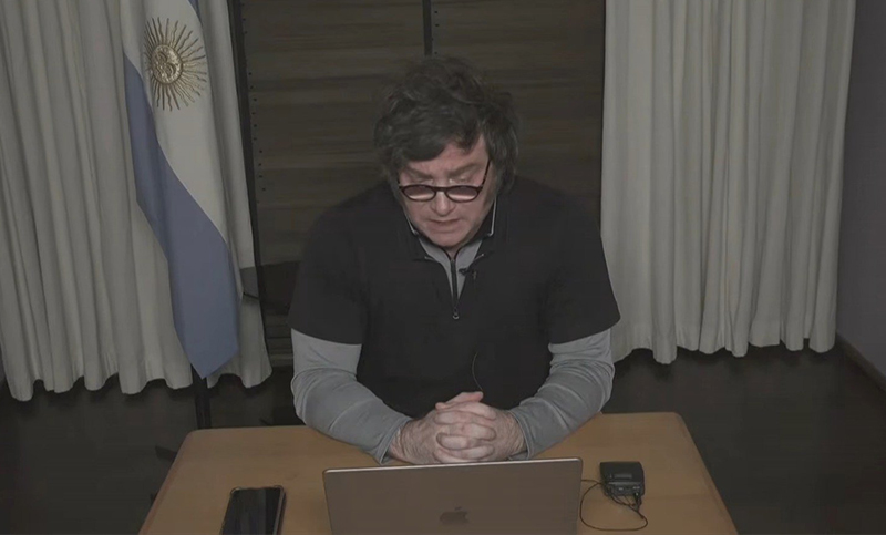 Milei: «Si no hubiéramos tenido el intento de siete golpes de Estado y actos terroristas en las calles, la inflación empezaría con cero hace rato»