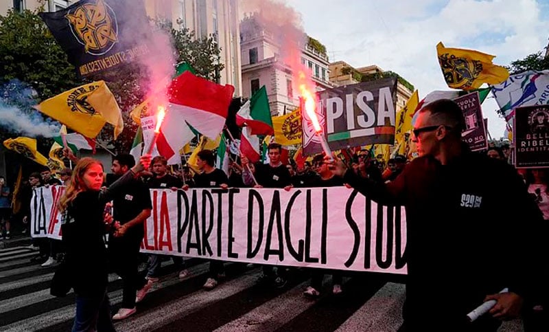Italia: miles de personas marcharon contra el Gobierno de Meloni y hubo cientos de detenidos e identificados