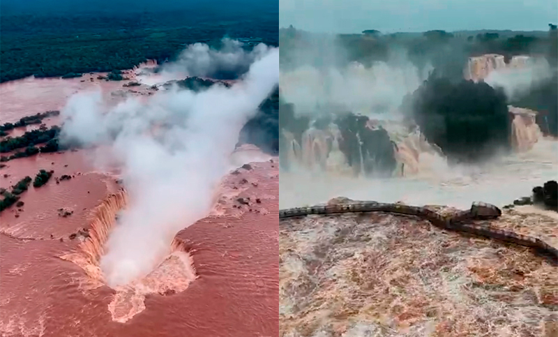 Los paseos de las Cataratas estarán cerrados este lunes por la crecida del río Iguazú