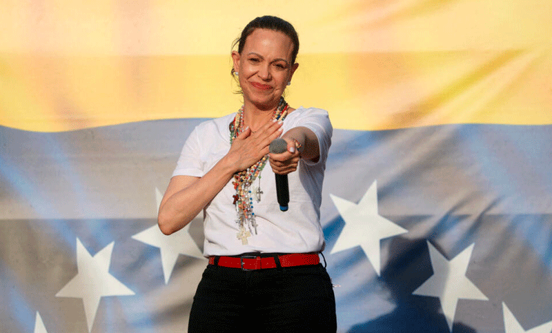 La líder opositora María Corina Machado regresó a Venezuela tras diez meses fuera del país